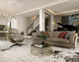 Mẫu thiết kế nội thất căn hộ Grand Marina Saigon phong cách Indochine hiện đại