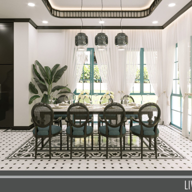 THIẾT KẾ VILLA NOVA PHAN THIẾT – HQT DECOR – PHONG CÁCH INDOCHIN