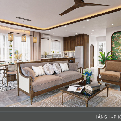 THIẾT KẾ VILLA NOVA PHAN THIẾT – HQT DECOR – PHONG CÁCH ĐẠI TRUNG HẢI 