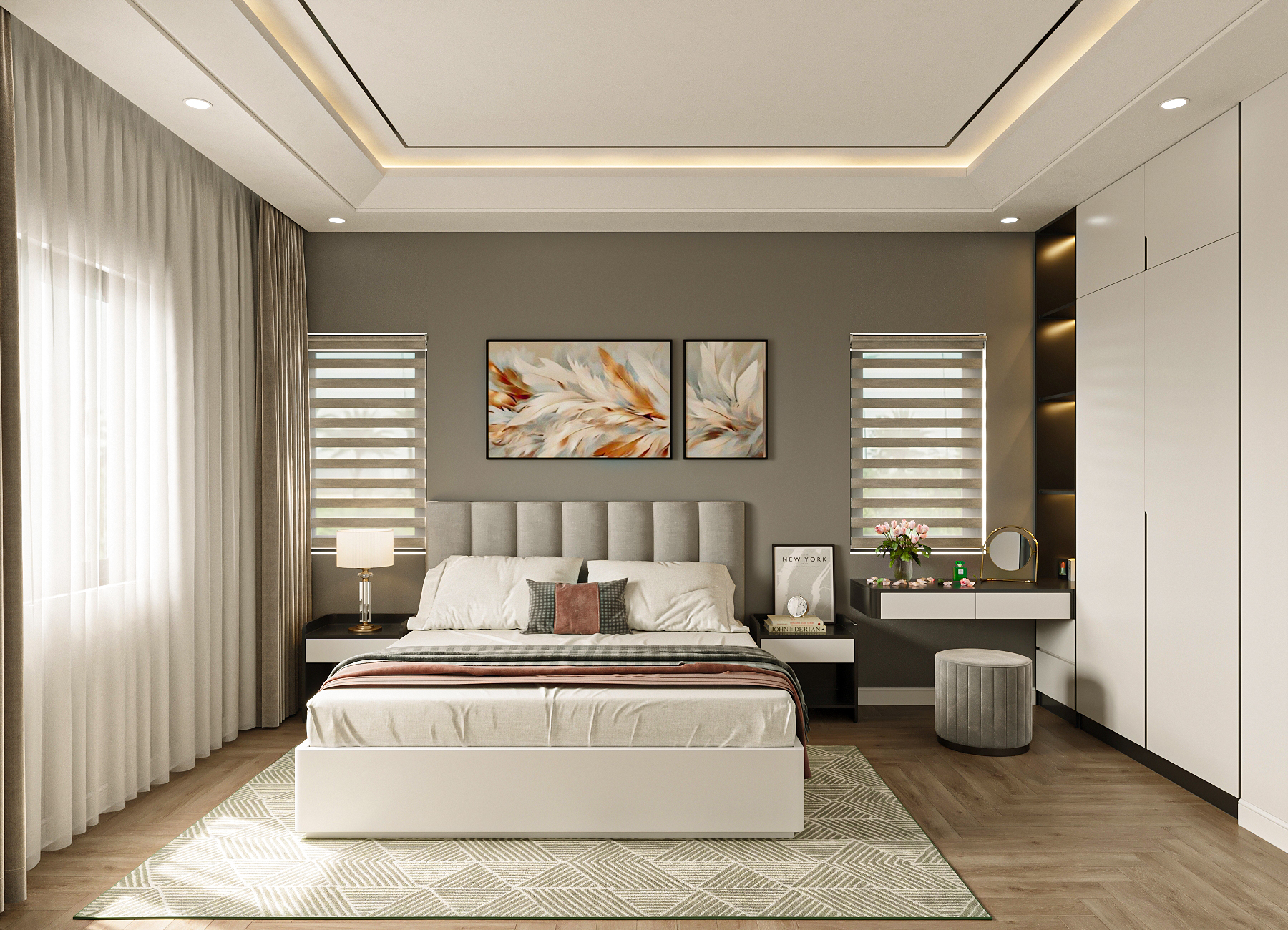 Mẫu thiết kế nội thất căn hộ Grand Marina Saigon phong cách Indochine hiện đại