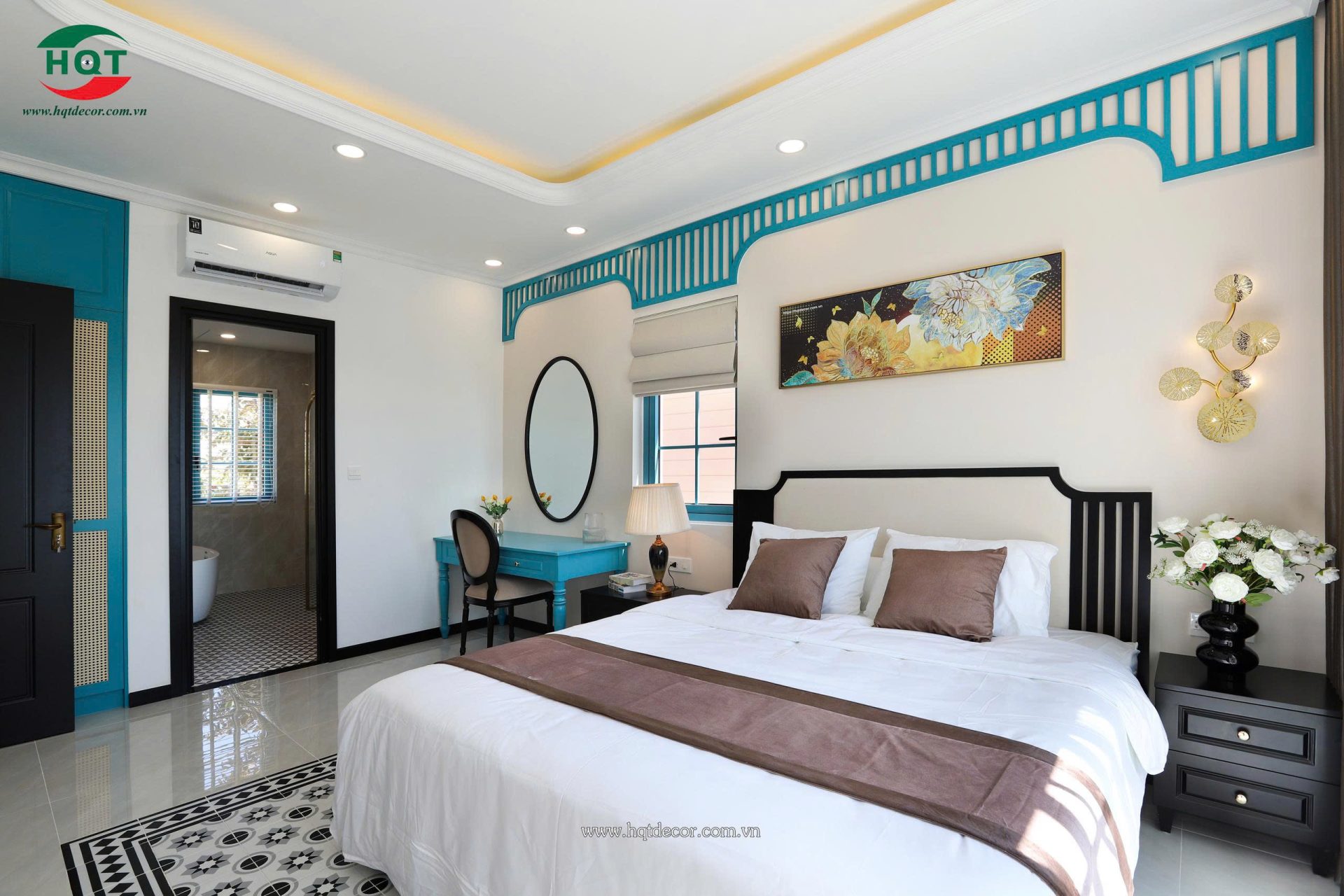 Phòng ngủ với những điểm nhấn mang vẻ đẹp hoài cổ