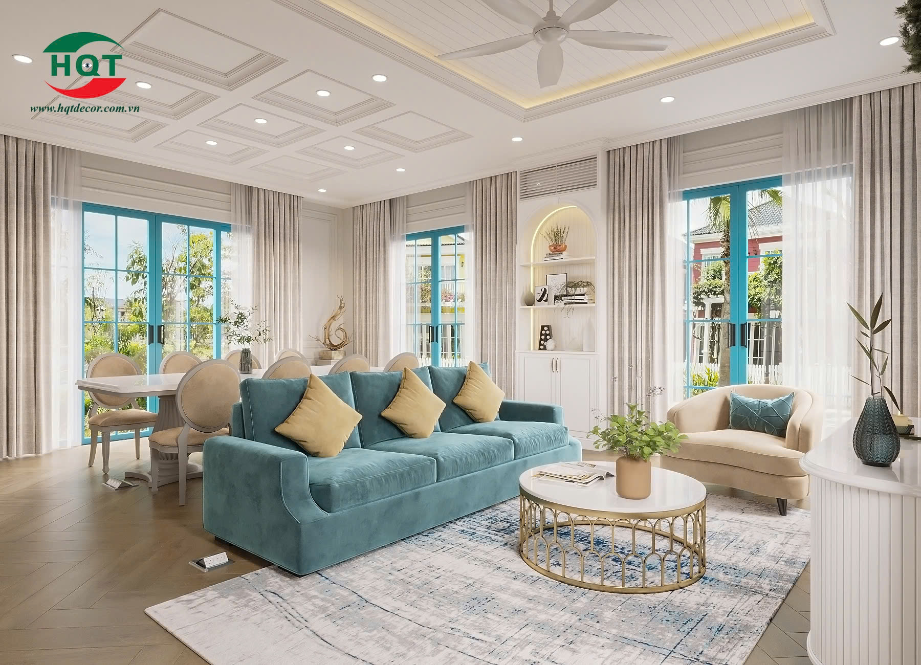 Biệt thự tân cổ điển được thực hiện bởi HQT Decor