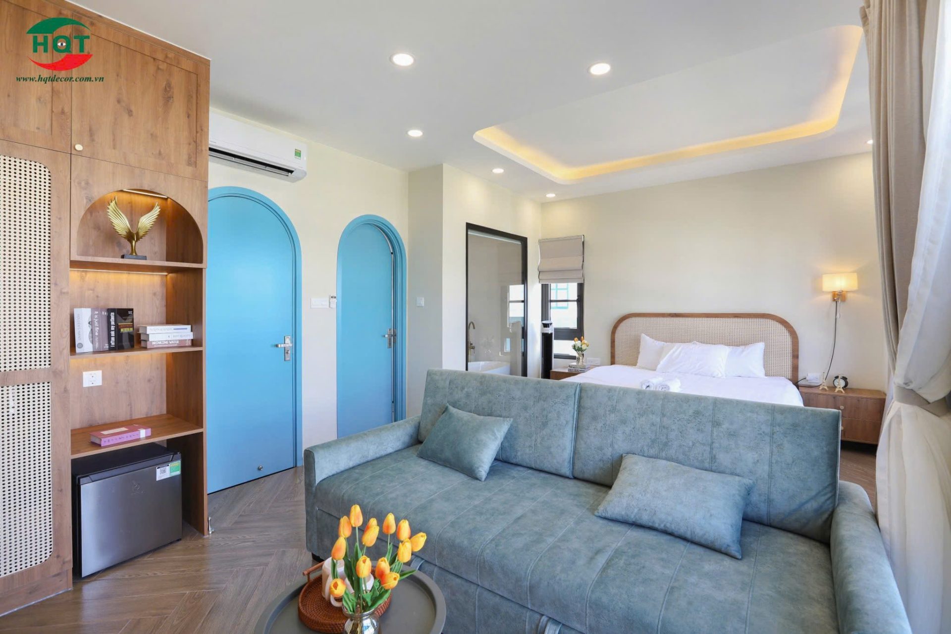 Phòng ngủ phong cách Rustic mang vẻ mộc mạc